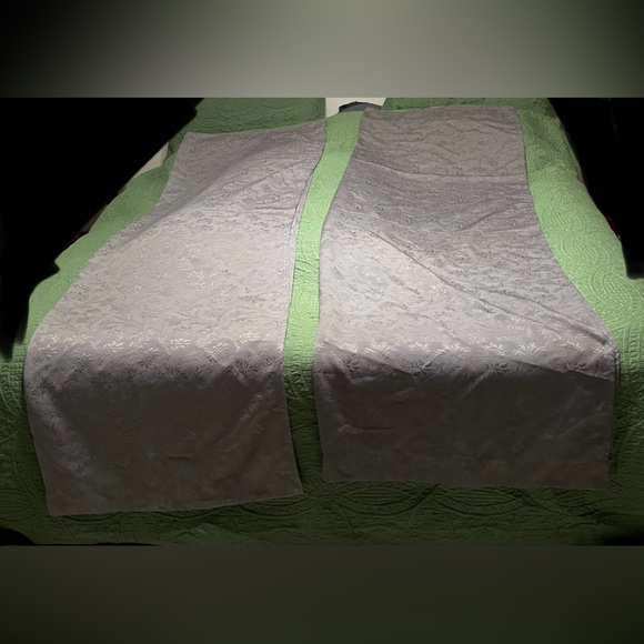 Grey On Grey Floral Curtains 2 Panels - Picture 1 of 9